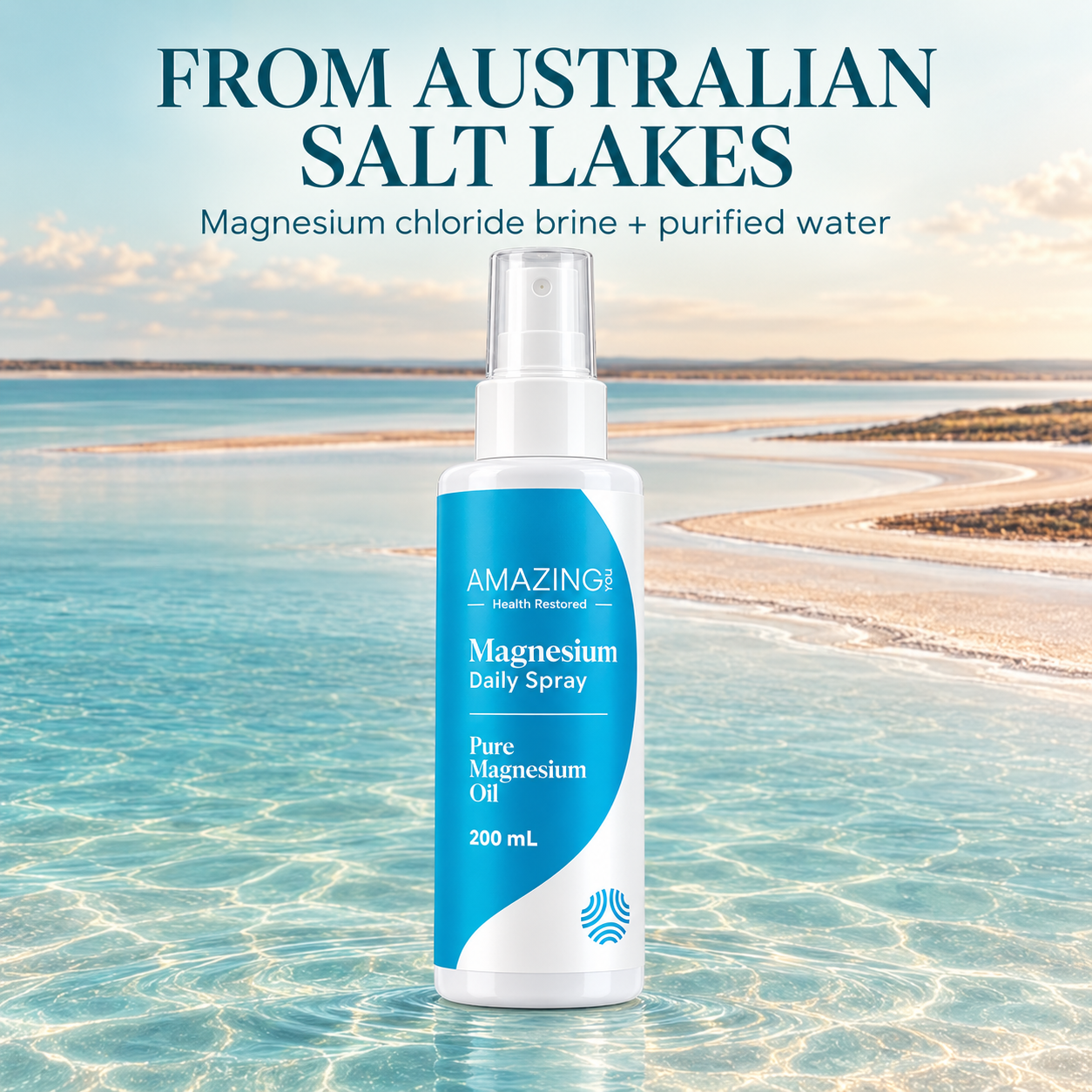Daily Magnesium Spray 200 mL with Australian salt lake brine story